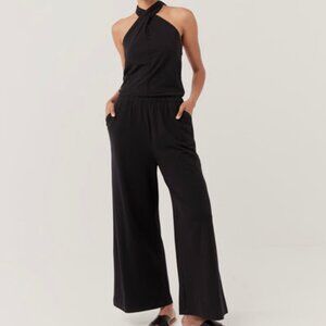 Pact Black Revive Halter Jumpsuit